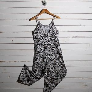 Cami Leopard Wide Leg Jumpsuit NWOT